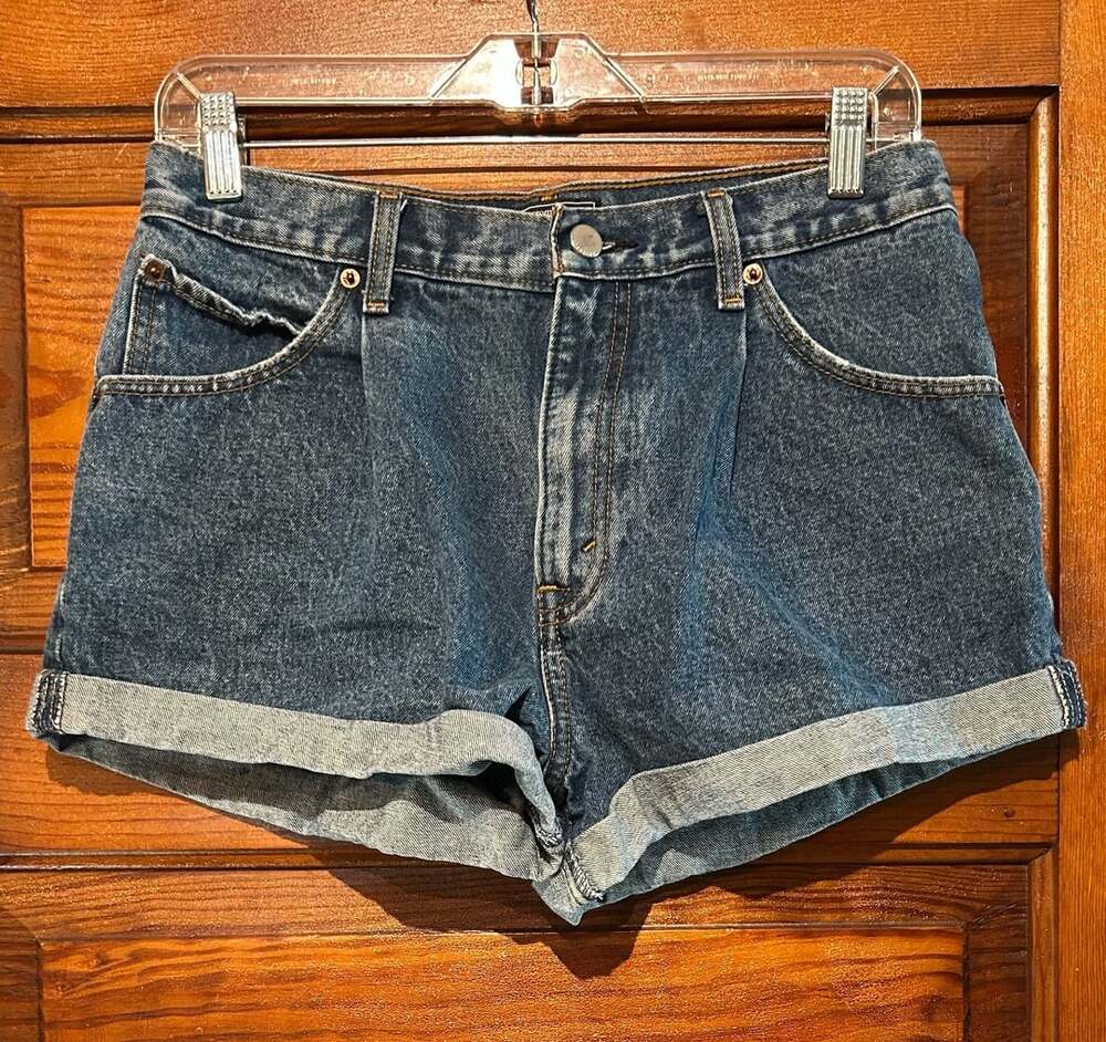 Abercrombie & Fitch Annie High Rise Rolled Cuff Denim Shorts